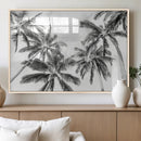 Black and White Palm Wall Art Canvas Print – Framed