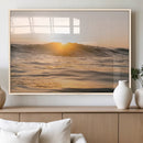 Calm Water Wall Art – Framed Sunset Waves Canvas Artwork, by MyGreatCanvas | Canvas Wall Art Prints | Photo Prints & Wall Decor