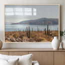 Desert Lake Wall Art – Framed Cactus Mountain Canvas by MyGreatCanvas | Canvas Wall Art Prints | Photo Prints & Wall Decor
