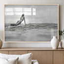Black White Surfing Wall Art Canvas Print – Framed Ocean by MyGreatCanvas | Canvas Wall Art Prints | Photo Prints & Wall Decor