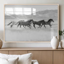 Wild Horses Running Wall Art Canvas Print, Framed Black by MyGreatCanvas | Canvas Wall Art Prints | Photo Prints & Wall Decor
