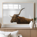 Longhorn Cow Wall Art Canvas Print – Framed Western Animal by MyGreatCanvas | Canvas Wall Art Prints | Photo Prints & Wall Decor