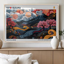 Modern Japanese Wall Art Canvas Print – Framed Abstract