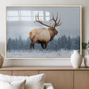Elk Wall Art Canvas Print – Framed Snowy Forest Scene Art by MyGreatCanvas | Canvas Wall Art Prints | Photo Prints & Wall Decor