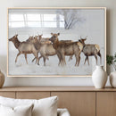 Winter Elk Scene Wall Art Canvas Print – Framed Wildlife by MyGreatCanvas | Canvas Wall Art Prints | Photo Prints & Wall Decor