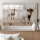 Rustic Cow Scene Wall Art Canvas Print – Framed Farmhouse by MyGreatCanvas | Canvas Wall Art Prints | Photo Prints & Wall Decor