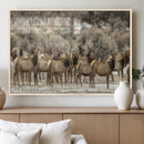 Elk Herd Scene Wall Art Canvas Print – Framed Rustic by MyGreatCanvas | Canvas Wall Art Prints | Photo Prints & Wall Decor