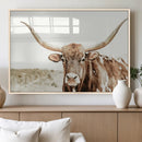 Texas Longhorn Bull Wall Art Canvas Print, Framed Rustic by MyGreatCanvas | Canvas Wall Art Prints | Photo Prints & Wall Decor