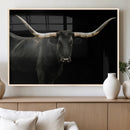 Texas Longhorn Wall Art Canvas Print – Framed Rustic Western