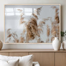 Pampas Grass Wall Art Canvas Print – Framed Neutral Tones