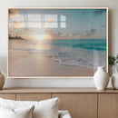 Beach Sunset Wall Art Canvas Print – Framed Ocean Waves by MyGreatCanvas | Canvas Wall Art Prints | Photo Prints & Wall Decor