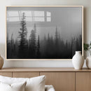 Misty Pines Wall Art Canvas Print – Framed Woodland