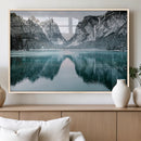 Mountain Lake Wall Art Canvas Print – Framed Winter by MyGreatCanvas | Canvas Wall Art Prints | Photo Prints & Wall Decor