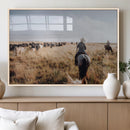 Western Wall Art Canvas Print – Framed Cowboy Cattle Drive by MyGreatCanvas | Canvas Wall Art Prints | Photo Prints & Wall Decor