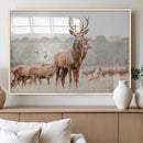 Rustic Nature Wall Art Canvas Print – Stag Woodland Framed