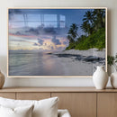 Tropical Beach Wall Art Canvas Print – Framed Sunset Glow