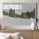 Frosty Pines Wall Art Canvas Print – Framed Silent Snowfall