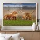 Texas Longhorn Pair Wall Art Canvas Print – Peaceful Rustic by MyGreatCanvas | Canvas Wall Art Prints | Photo Prints & Wall Decor