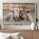 Couple Highland Cows Wall Art Canvas Print – Peaceful Meadow by MyGreatCanvas | Canvas Wall Art Prints | Photo Prints & Wall Decor