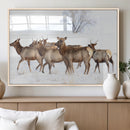 Snowy Elk Herd Wall Art Canvas Print – Majestic Winter by MyGreatCanvas | Canvas Wall Art Prints | Photo Prints & Wall Decor