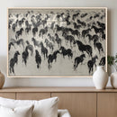Wild Horse Stampede Wall Art Canvas Print – Monochrome by MyGreatCanvas | Canvas Wall Art Prints | Photo Prints & Wall Decor