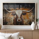 Abstract Longhorn Bull Wall Art Canvas Print – Vintage by MyGreatCanvas | Canvas Wall Art Prints | Photo Prints & Wall Decor