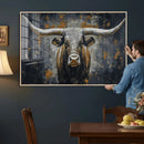 Rustic Bull Wall Art Canvas Print, Longhorn Wall Decor for by MyGreatCanvas | Canvas Wall Art Prints | Photo Prints & Wall Decor