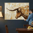 Rustic Longhorn Bull Wall Art Canvas Print – Vintage Western by MyGreatCanvas | Canvas Wall Art Prints | Photo Prints & Wall Decor