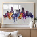 Atlanta Skyline Wall Art Canvas Print – Framed Colorful