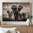 Elephant Family Wall Art Canvas Print, Framed Elephant Wall