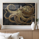 Octopus Wall Art Canvas Print – Gold Detail Wooden Marine by MyGreatCanvas | Canvas Wall Art Prints | Photo Prints & Wall Decor