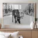 Moose Wall Art Canvas Print – Winter Snowy Forest Antlers by MyGreatCanvas | Canvas Wall Art Prints | Photo Prints & Wall Decor