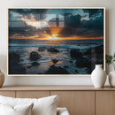 Ocean Sunset Wall Art Canvas Print – Rocky Shore Waves by MyGreatCanvas | Canvas Wall Art Prints | Photo Prints & Wall Decor