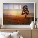 Golden Sunrise Landscape Canvas Wall Art – Framed Misty by MyGreatCanvas | Canvas Wall Art Prints | Photo Prints & Wall Decor
