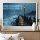 Stormy Night Pier Wall Art Canvas Print, Moody Ocean by MyGreatCanvas | Canvas Wall Art Prints | Photo Prints & Wall Decor