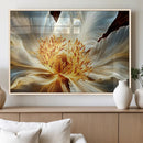 Golden Abstract Flower Canvas Wall Art, Modern Botanical by MyGreatCanvas | Canvas Wall Art Prints | Photo Prints & Wall Decor