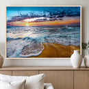 Ocean Waves Wall Art Canvas Print Ocean Waves Beach Sunset by MyGreatCanvas | Canvas Wall Art Prints | Photo Prints & Wall Decor