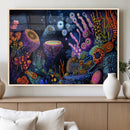 Vibrant Neon Coral Reef Wall Art Canvas Print, Colorful by MyGreatCanvas | Canvas Wall Art Prints | Photo Prints & Wall Decor