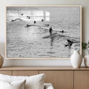 Black White Surfing Wall Art Canvas Print – Framed Artistic by MyGreatCanvas | Canvas Wall Art Prints | Photo Prints & Wall Decor
