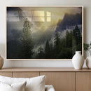 Misty Forest Sunrise Wall Art, Mountain Valley with Pine by MyGreatCanvas | Canvas Wall Art Prints | Photo Prints & Wall Decor