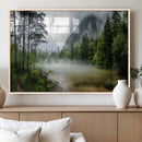 Misty Lake Forest Wall Art – Green Trees Calm Water by MyGreatCanvas | Canvas Wall Art Prints | Photo Prints & Wall Decor