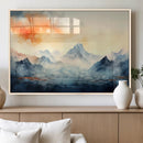 Warm Clouds Abstract Mountain Wall Art Canvas Print