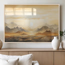 Sepia Color Abstract Mountain Wall Art Canvas Print