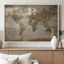 World Map Canvas Print – Framed Travel Map Wall Art for by MyGreatCanvas | Canvas Wall Art Prints | Photo Prints & Wall Decor