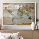 Personalized World Map Canvas Print – Colorful Watercolor by MyGreatCanvas | Canvas Wall Art Prints | Photo Prints & Wall Decor