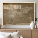 World Map Canvas Print – Framed Travel Map Wall Art for by MyGreatCanvas | Canvas Wall Art Prints | Photo Prints & Wall Decor