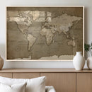 World Map Wall Art Canvas Print, Framed Map Art Picture by MyGreatCanvas | Canvas Wall Art Prints | Photo Prints & Wall Decor