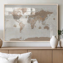Framed Large World Map Canvas Print for Office Decor by MyGreatCanvas | Canvas Wall Art Prints | Photo Prints & Wall Decor