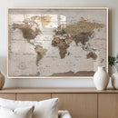 World Map Canvas Print – Framed Travel Map Wall Art for by MyGreatCanvas | Canvas Wall Art Prints | Photo Prints & Wall Decor
