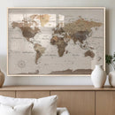 World Map Canvas Print – Framed Detailed Map of the World by MyGreatCanvas | Canvas Wall Art Prints | Photo Prints & Wall Decor